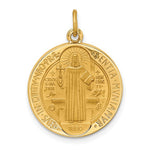 Kép betöltése a galériamegjelenítőbe: 14K Yellow Gold Saint Benedict Round Medallion Pendant Charm
