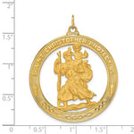 將圖片載入圖庫檢視器 14k Yellow Gold Saint Christopher Medal Round Cut Out Large Pendant Charm
