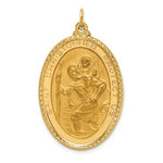 Load image into Gallery viewer, 14k Yellow Gold Saint Christopher Oval Medallion Pendant Charm
