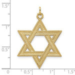 Carregar imagem no visualizador da galeria, 14k Yellow Gold Star of David Textured Pendant Charm
