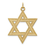 Load image into Gallery viewer, 14k Yellow Gold Star of David Textured Pendant Charm
