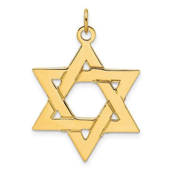 14k Yellow Gold Star of David Pendant Charm