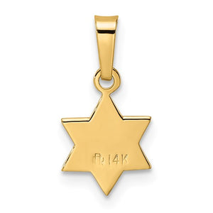 14k Yellow Gold Star of David Small Petite Pendant Charm
