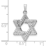 Load image into Gallery viewer, 14k White Gold Star of David Textured Pendant Charm
