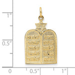 Load image into Gallery viewer, 14K Yellow Gold Ten Commandments Star of David Torah Pendant Charm
