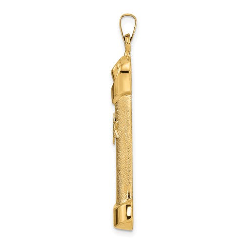 14k Gold Two Tone Mezuzah Star of David Pendant Charm