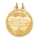 Lade das Bild in den Galerie-Viewer, 14k Yellow Gold Mizpah Coin 2 Piece Break Apart Pendant Charm
