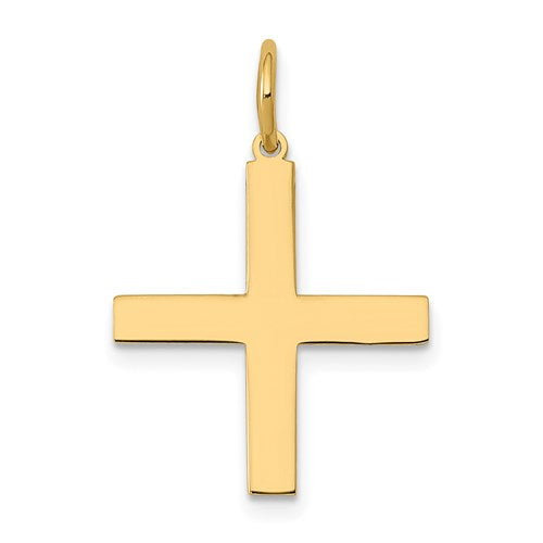 14k yellow gold greek cross pendant charm
