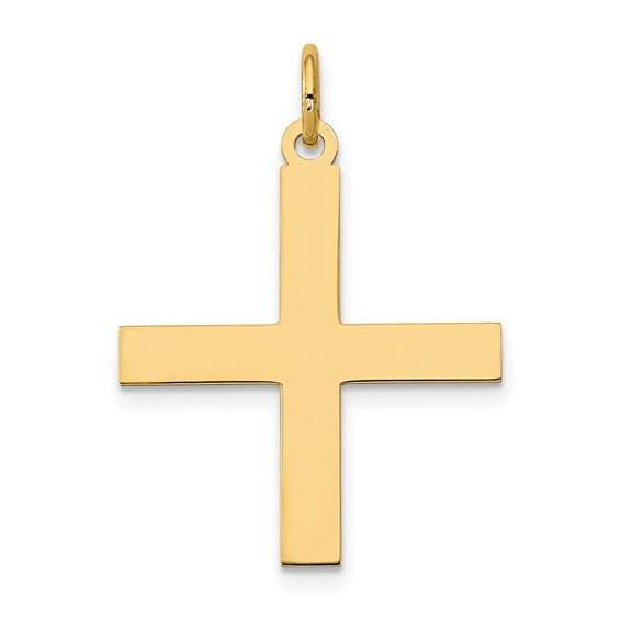 14k yellow gold greek cross pendant charm