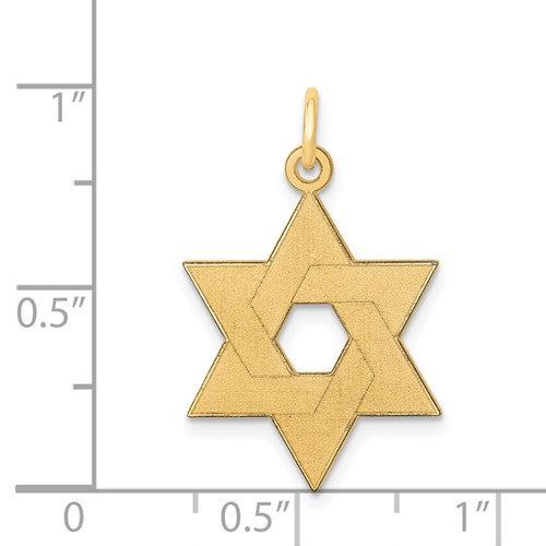 14k Yellow Gold Star of David Pendant Charm
