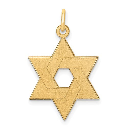 14k Yellow Gold Star of David Pendant Charm