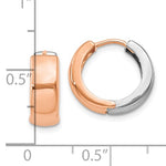 Afbeelding in Gallery-weergave laden, 14k Rose White Gold Two Tone Classic Hinged Hoop Huggie Earrings
