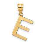 Φόρτωση εικόνας στο εργαλείο προβολής Συλλογής, 14K Yellow Gold Uppercase Initial Letter E Block Alphabet Pendant Charm
