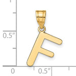 이미지를 갤러리 뷰어에 로드 , 14K Yellow Gold Uppercase Initial Letter F Block Alphabet Pendant Charm
