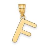Afbeelding in Gallery-weergave laden, 14K Yellow Gold Uppercase Initial Letter F Block Alphabet Pendant Charm
