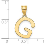 Cargar imagen en el visor de la galería, 14K Yellow Gold Uppercase Initial Letter G Block Alphabet Pendant Charm
