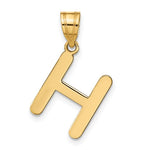Lataa kuva Galleria-katseluun, 14K Yellow Gold Uppercase Initial Letter H Block Alphabet Pendant Charm
