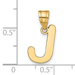 Carica l&#39;immagine nel visualizzatore di Gallery, 14K Yellow Gold Uppercase Initial Letter J Block Alphabet Pendant Charm
