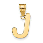 Cargar imagen en el visor de la galería, 14K Yellow Gold Uppercase Initial Letter J Block Alphabet Pendant Charm
