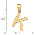 Afbeelding in Gallery-weergave laden, 14K Yellow Gold Uppercase Initial Letter K Block Alphabet Pendant Charm
