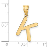 Ladda upp bild till gallerivisning, 14K Yellow Gold Uppercase Initial Letter K Block Alphabet Pendant Charm
