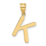Afbeelding in Gallery-weergave laden, 14K Yellow Gold Uppercase Initial Letter K Block Alphabet Pendant Charm
