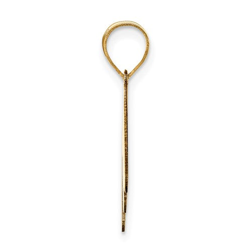 14K Yellow Gold Uppercase Initial Letter M Block Alphabet Pendant Charm