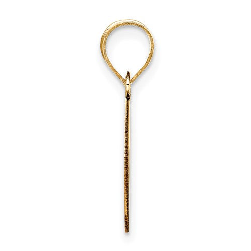 14K Yellow Gold Uppercase Initial Letter O Block Alphabet Pendant Charm