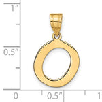 Load image into Gallery viewer, 14K Yellow Gold Uppercase Initial Letter O Block Alphabet Pendant Charm
