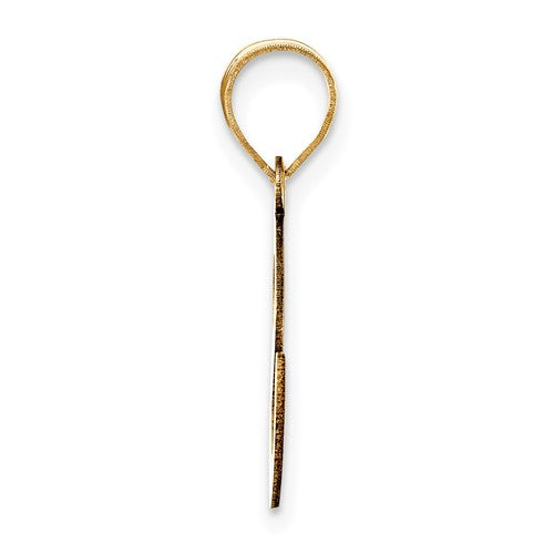 14K Yellow Gold Uppercase Initial Letter S Block Alphabet Pendant Charm