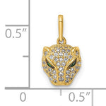 Carregar imagem no visualizador da galeria, 14K Yellow Gold Cubic Zirconia CZ Panther Head Small Pendant Charm
