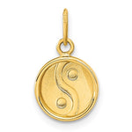 Carica l&#39;immagine nel visualizzatore di Gallery, 14k Yellow Gold Enamel Yin and Yang Round Pendant Charm
