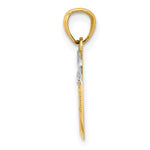 Kép betöltése a galériamegjelenítőbe: 14K Yellow Gold and Rhodium New York City Skyline NY Empire State Apple Pendant Charm
