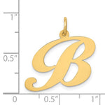 將圖片載入圖庫檢視器 14K Yellow Gold Initial Letter B Cursive Script Alphabet Pendant Charm
