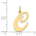 Carica l&#39;immagine nel visualizzatore di Gallery, 14K Yellow Gold Initial Letter C Cursive Script Alphabet Pendant Charm
