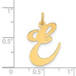 Cargar imagen en el visor de la galería, 14K Yellow Gold Initial Letter E Cursive Script Alphabet Pendant Charm
