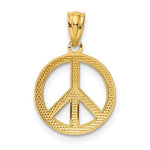 Afbeelding in Gallery-weergave laden, 14k Yellow Gold Peace Sign Symbol Pendant Charm
