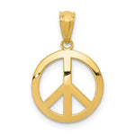 이미지를 갤러리 뷰어에 로드 , 14k Yellow Gold Peace Sign Symbol Pendant Charm
