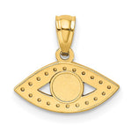 Kép betöltése a galériamegjelenítőbe: 14K Yellow Gold Enamel Diamond Cut Eye Pendant Charm
