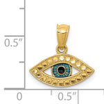 Cargar imagen en el visor de la galería, 14K Yellow Gold Enamel Diamond Cut Eye Pendant Charm
