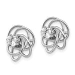 Load image into Gallery viewer, 14k White Gold Cubic Zirconia CZ Stud Love Knot Earring Jackets
