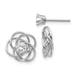 Afbeelding in Gallery-weergave laden, 14k White Gold Cubic Zirconia CZ Stud Love Knot Earring Jackets
