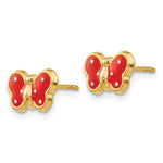 Charger l&#39;image dans la galerie, 14k Yellow Gold Enamel Butterfly Stud Earrings Post Push Back
