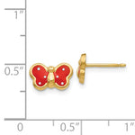 Загрузить изображение в средство просмотра галереи, 14k Yellow Gold Enamel Butterfly Stud Earrings Post Push Back
