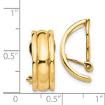 Lataa kuva Galleria-katseluun, 14k Yellow Gold Non Pierced Clip On Omega Back Huggie J Hoop Earrings
