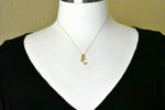 Load image into Gallery viewer, 14k Yellow Gold Initial Letter T Cursive Chain Slide Pendant Charm
