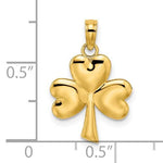 Afbeelding in Gallery-weergave laden, 14k Yellow Gold Celtic Shamrock 3 Leaf Clover Pendant Charm
