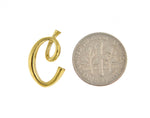 Φόρτωση εικόνας στο εργαλείο προβολής Συλλογής, 14k Yellow Gold Initial Letter C Cursive Chain Slide Pendant Charm
