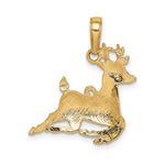 Afbeelding in Gallery-weergave laden, 14k Yellow Gold Reindeer Christmas Pendant Charm
