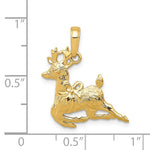 Cargar imagen en el visor de la galería, 14k Yellow Gold Reindeer Christmas Pendant Charm
